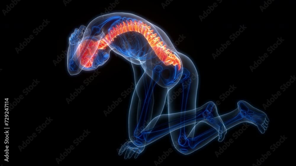 Central Organ of Human Nervous System Brain Anatomy Animation Concept Central Organ of Human Nervous System Brain Anatomy Animation Concept