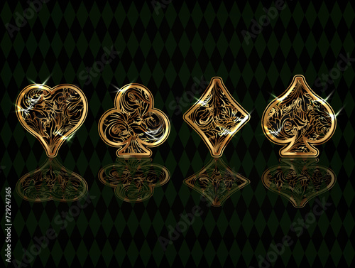 Casino background with poker elements, vector illustration