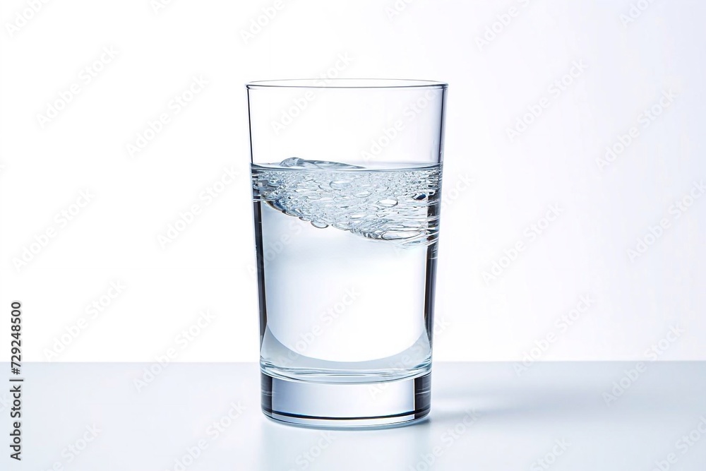Glass of water isolated on white background with copy space, close up Glass of water isolated on white background with copy space, close up