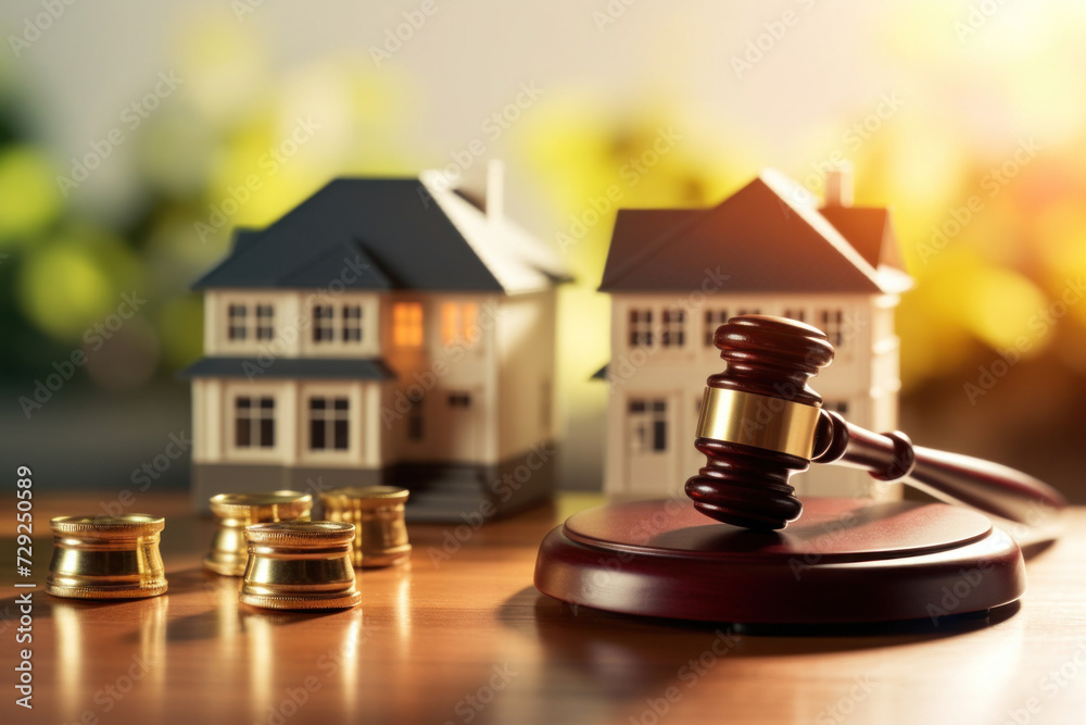 A judge auction and real estate concept. Real estate law. A judge auction and real estate concept. Real estate law.