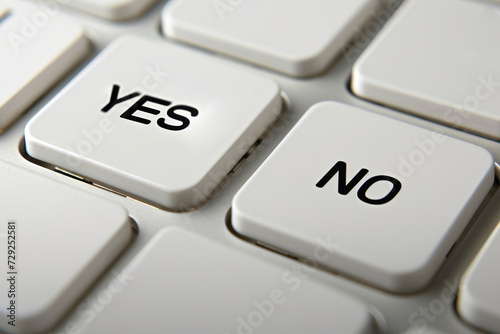 Yes or No Keyboard Concept, Digital Decision photo