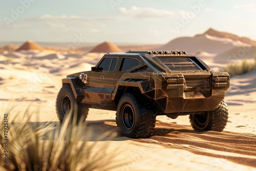 A brand-less generic SUV in the desert