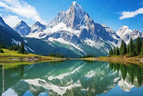 Mountain lake in the Alps, Switzerland, Europe, Beauty world