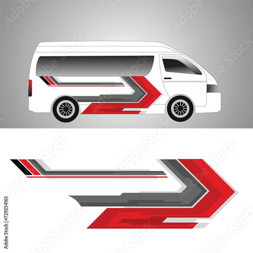 vector car decal design for van body wrap.