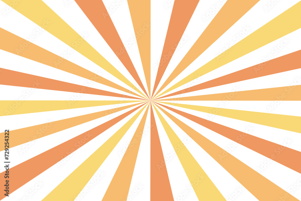 Obraz premium peach fuzz Sun rays Retro vintage style on white background, Sunburst Pattern Background. Rays. Summer Banner illustration