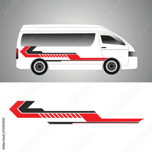 vector car decal design for van body wrap.