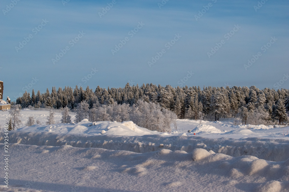 Beautiful winter landscape in Swedish Lapland, Kiruna. Beautiful winter landscape in Swedish Lapland, Kiruna.