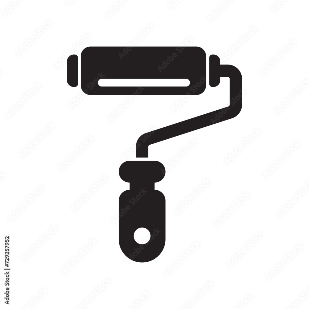 Paint roller icon outline style. Tool symbol. Vector illustration