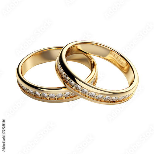 Golden Wedding Ring – isolated object on transparent background