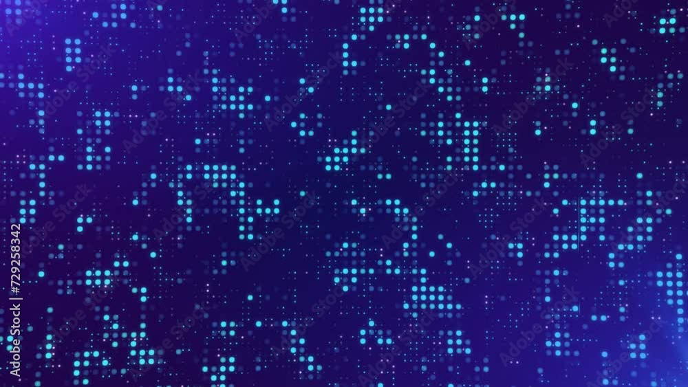 Digital Wire Frame Blue And Purple Loop Background