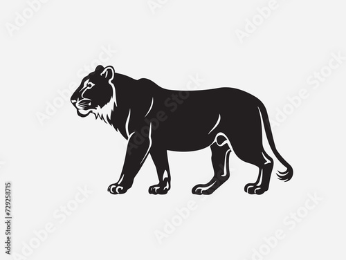 Silhouette of a female lion
