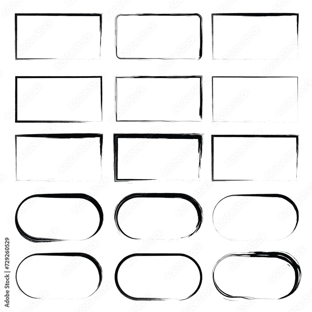 Fototapeta premium grunge and hand drawn rectangle frames