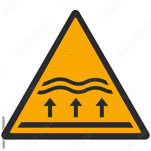 WARNING PICTOGRAM, WARNING; DEBRIS FLOW ZONE ISO 7010 - W077, SVG