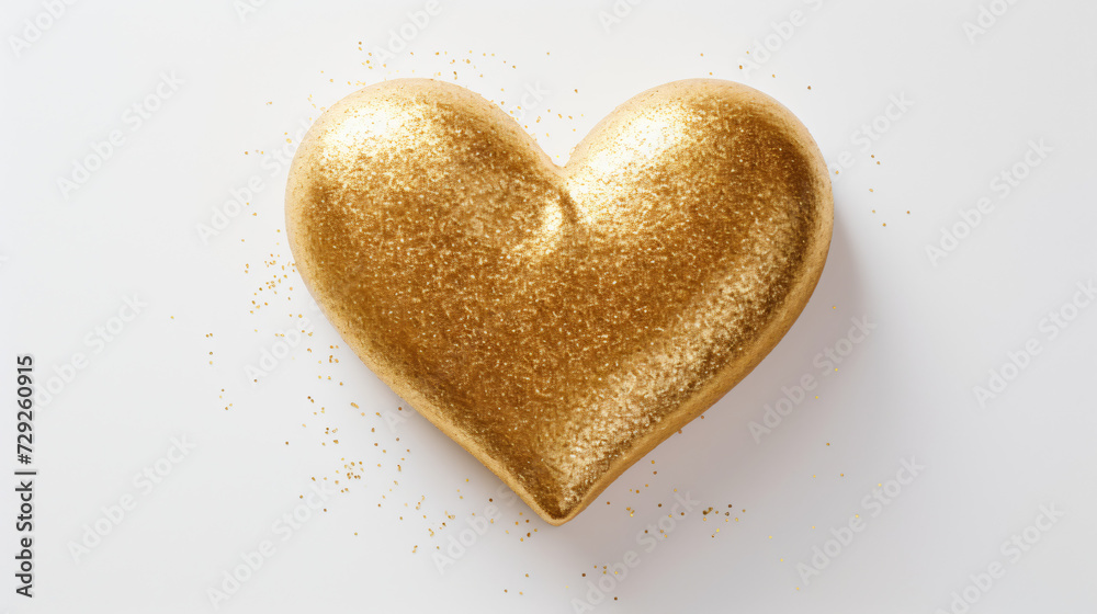 A heart made of gold glitter