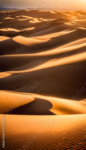 Sand Dunes. Desert. Nature. Landscape. Arid. Sand. Wilderness. Scenic. Sand Texture. Sahara. Sandy Terrain. Remote. Atmospheric. Outdoor. Sandy Landscape. AI Generated.
