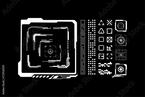 Hud Vector Retrofuturistic Forms Abstract Shapes Frames