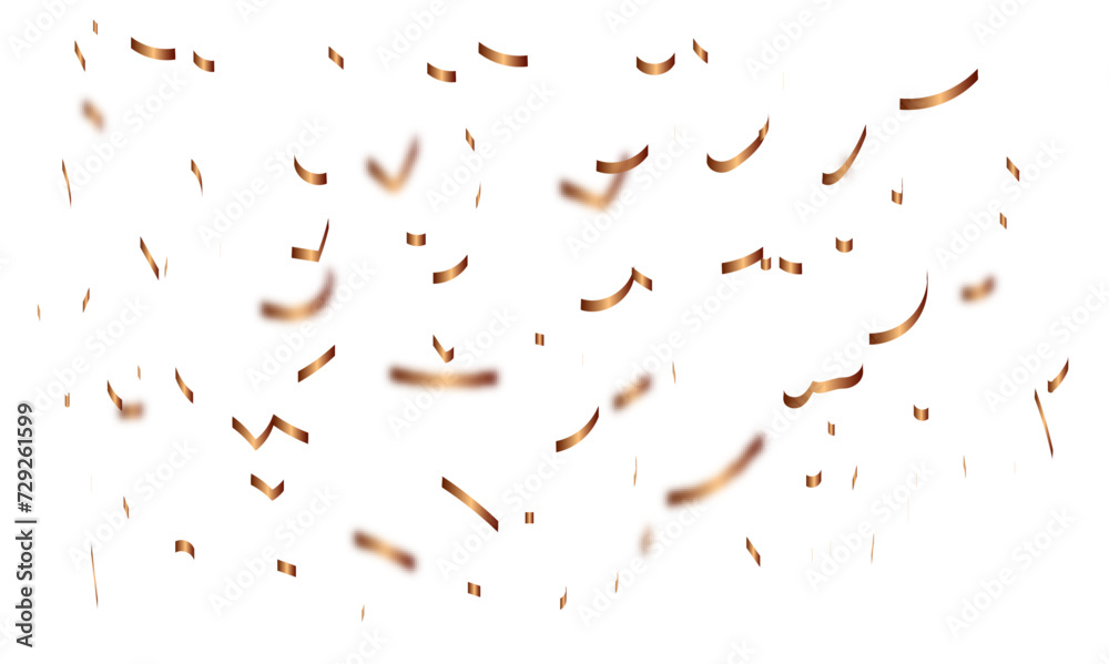 Abstract golden confetti falling down bokeh glitter and zigzag ribbon on transparent background. Design for holyday and celebration background. Abstract golden confetti falling down bokeh glitter and zigzag ribbon on transparent background. Design for holyday and celebration background.
