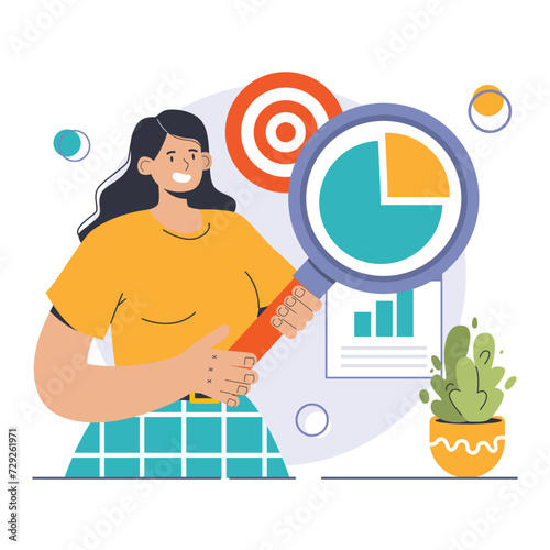 Competitive advantage. Advertising and marketing business strategy. Brand recognition and market niche definition. Flat vector illustration