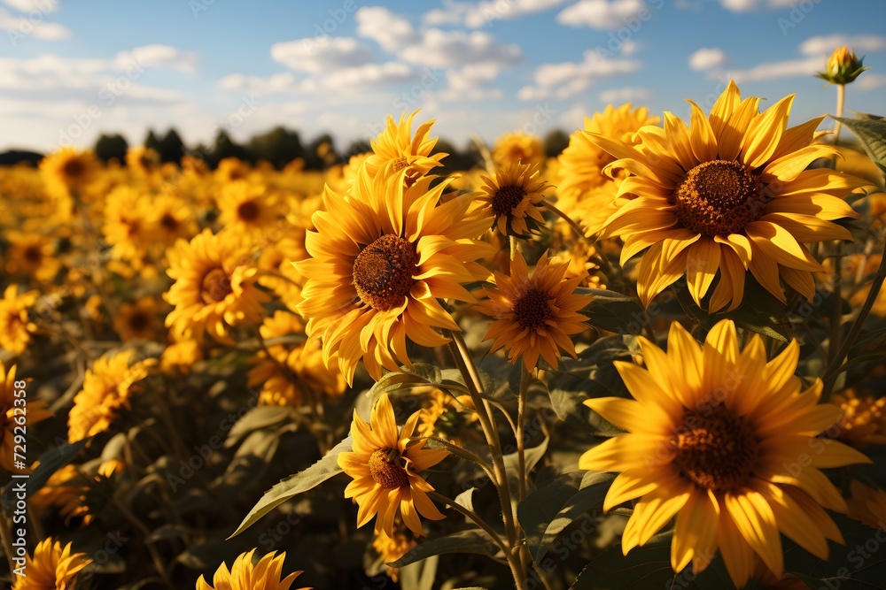 Fototapeta Sunflower field in summer