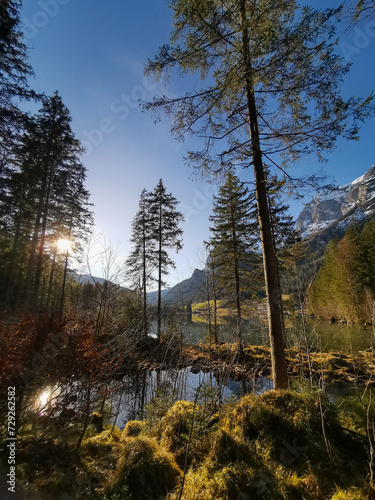 Blick auf den Hintersee, Ramsau bei Berchtesgarden, Deutschland