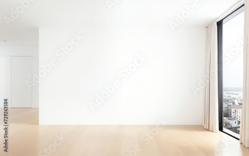 empty room with blank wall for copy space ai generated