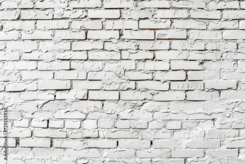 White brick wall texture panoramic . Home and office design backdrop. Painted bricks wall