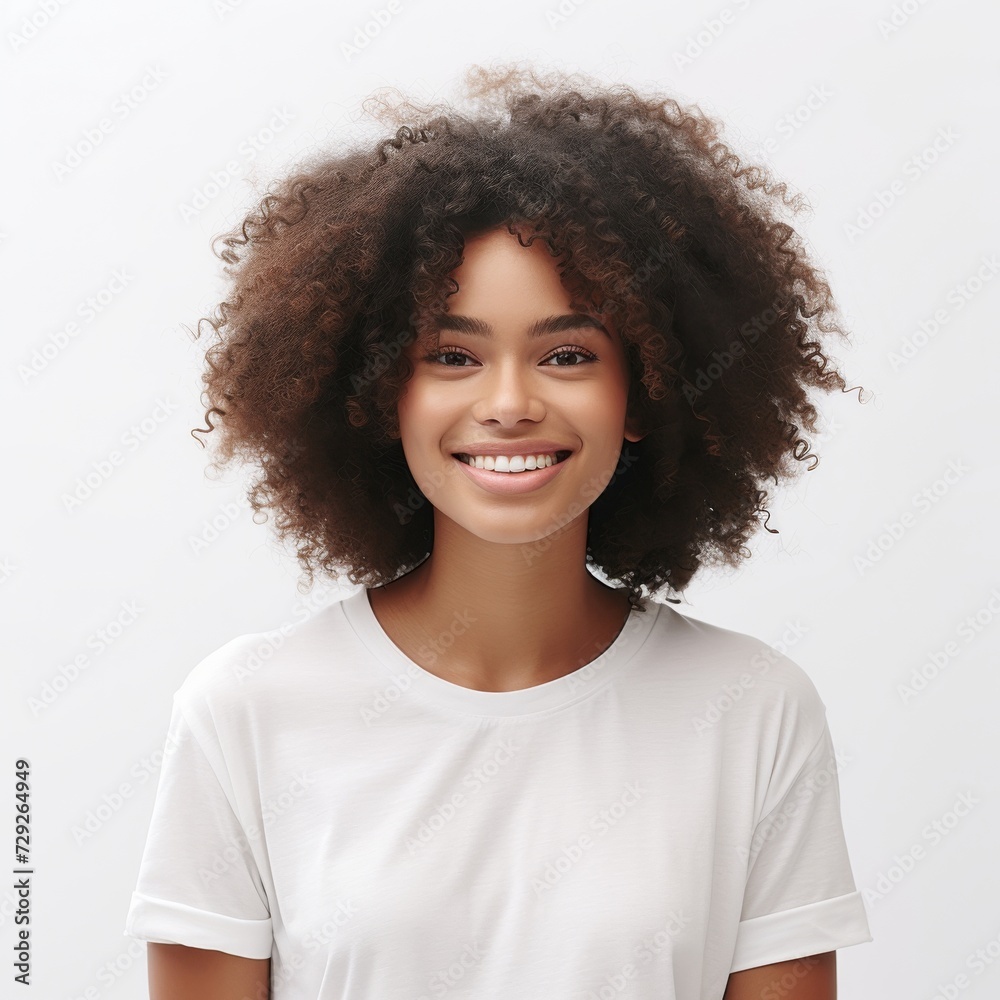 A young, radiant Beautiful Black woman adorns herself in relax pajamas, smiling peacefully against a simple background. Generative AI. A young, radiant Beautiful Black woman adorns herself in relax pajamas, smiling peacefully against a simple background. Generative AI.