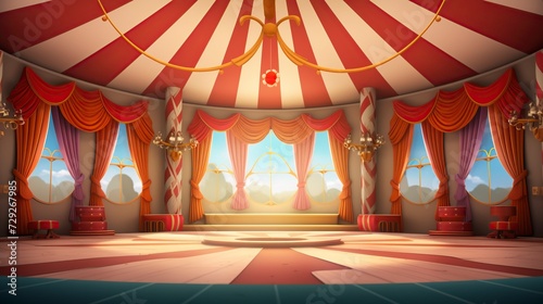 3D cartoon circus empty background