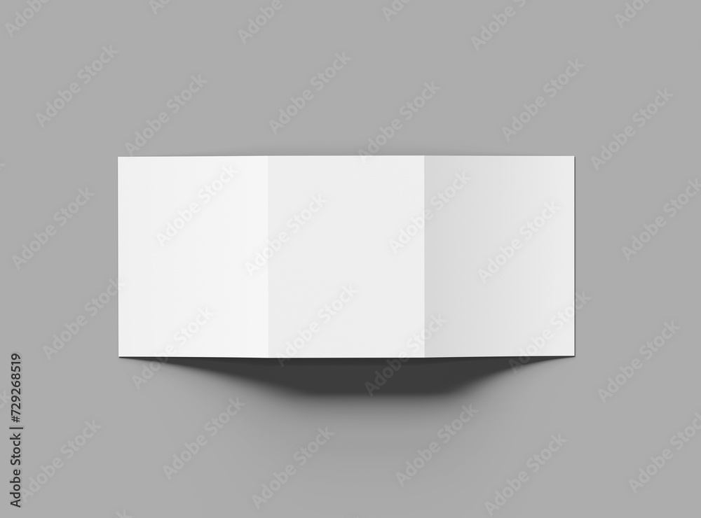 Blank Tri-fold US letter size 8.5x11 inc brochure 3d render