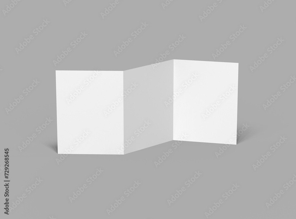 Blank Tri-fold US letter size 8.5x11 inc brochure 3d render Blank Tri-fold US letter size 8.5x11 inc brochure 3d render