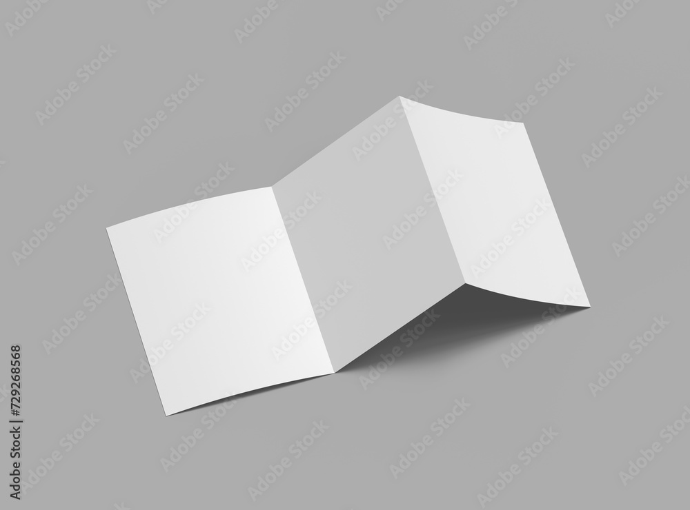 Blank Tri-fold US letter size 8.5x11 inc brochure 3d render Blank Tri-fold US letter size 8.5x11 inc brochure 3d render