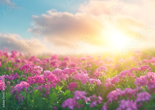pink flowers on a field