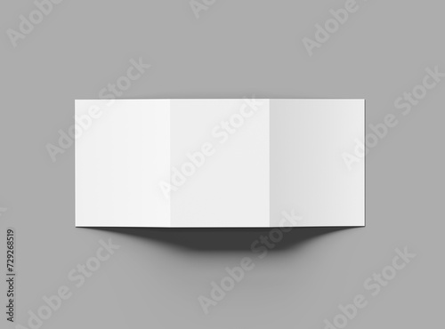 Blank Tri-fold US letter size 8.5x11 inc brochure 3d render