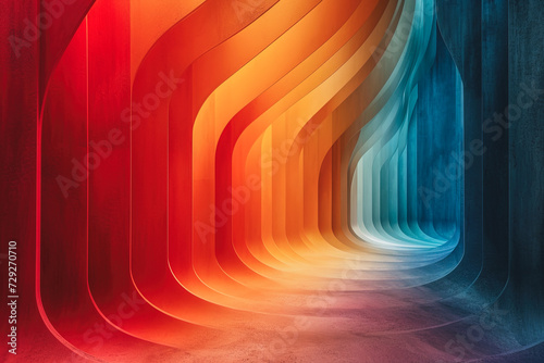 Vibrant color gradient abstract architecture Generative AI image photo