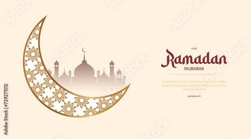 Vector illustration Ramadan Wishing Arabic shining lamps editable post banner template 