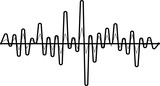 Vibration and pulsing lines. Sound wave Graphic design elements for financial monitoring, medical equipment, music app.