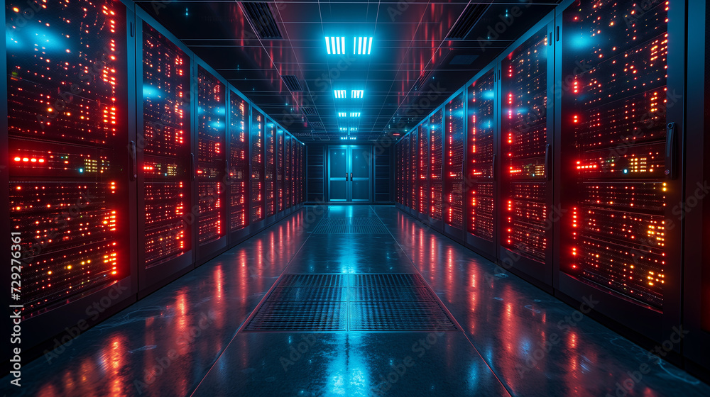 The future of data storage unveiled: server racks with ethereal glow The future of data storage unveiled: server racks with ethereal glow