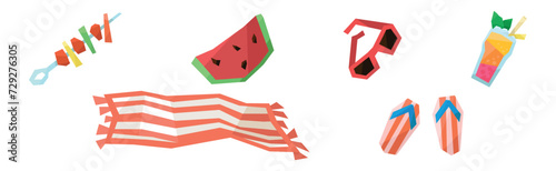 Summer Beach Party Object and Symbol Vector Set