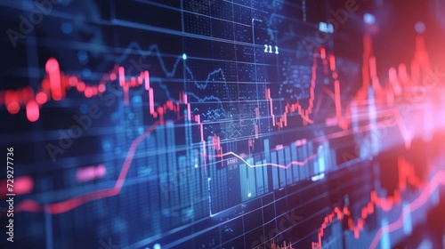 Financial growth chart for stock market investment trading. Closeup stock market data chart visualization. © Mentari