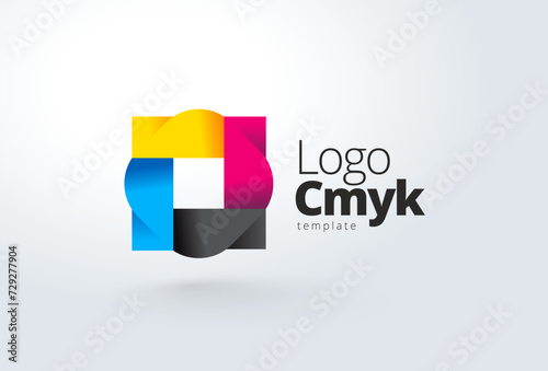 Logo CMYK color Print theme. Template design vector. White background.