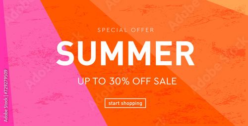 Creative Summer Design with Geometric Stripe. Modern Background Patterns for Advertising, Web, Poster, Social Media, Banner, Cover. 3D Sale 30% Off. Vector Illustration