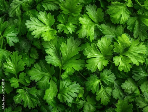fresh green cilantro closeup background