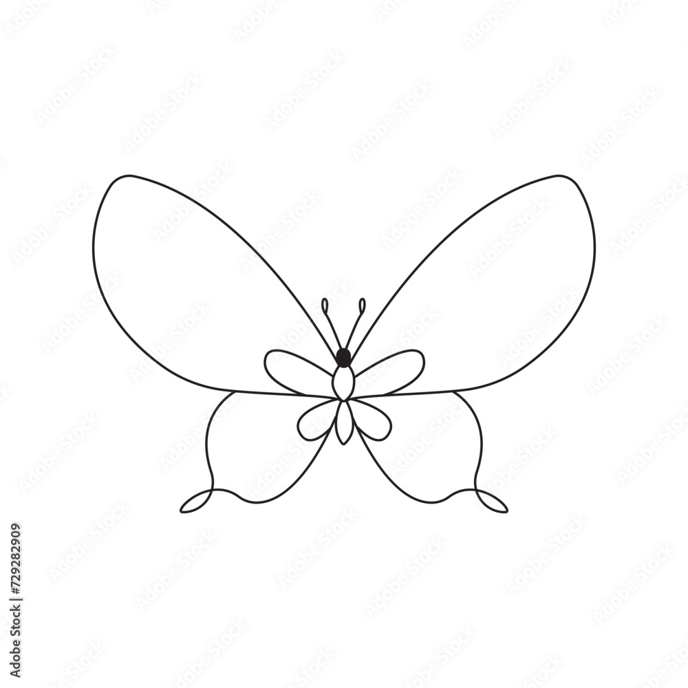 Butterfly single continuous one line out line vector art drawing and tattoo design Butterfly single continuous one line out line vector art drawing and tattoo design