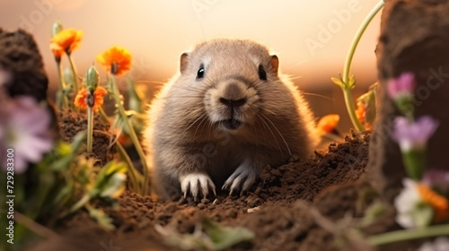 Cute fluffy groundhog © Little