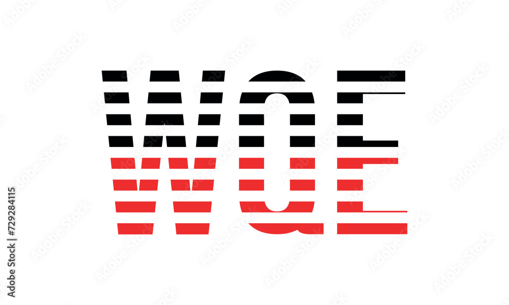 WQE three initial letter iconic line negative space minimal logo design vector template. monogram, abstract, wordmark, business, typography, minimalist, brand, company, flat, modern, unique, simple WQE three initial letter iconic line negative space minimal logo design vector template. monogram, abstract, wordmark, business, typography, minimalist, brand, company, flat, modern, unique, simple