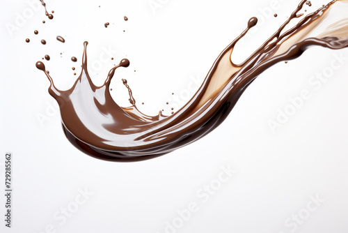 Image of dark Chocolate splash isolated on white background.