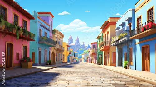 empty background of latin america in 3D cartoon