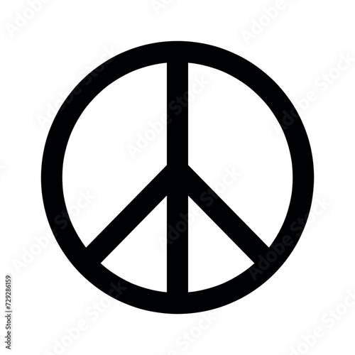 universal peace symbol black vector icon, pacifist sign