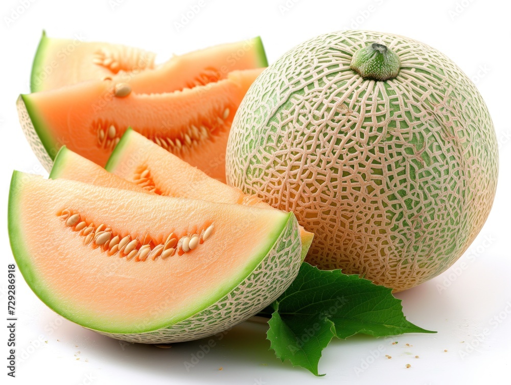 ripe melon on a white background ripe melon on a white background