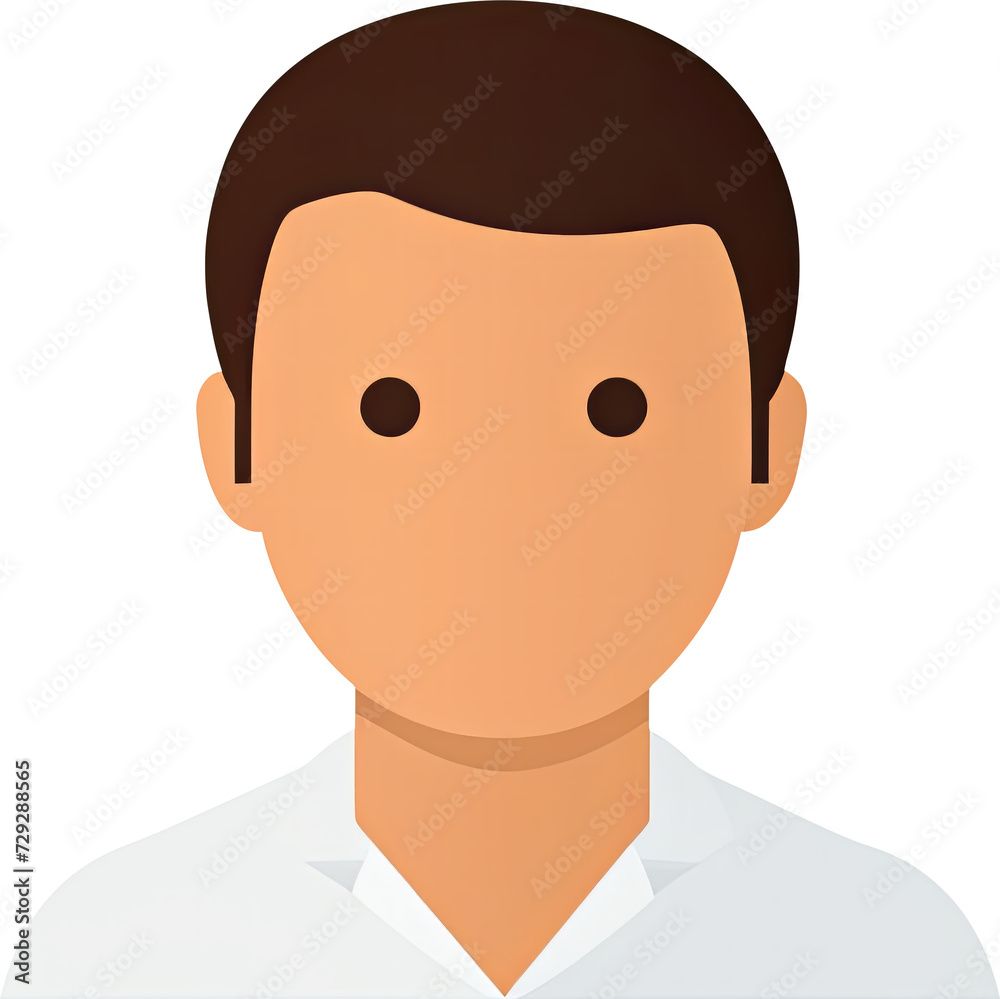 Simplified illustration of male avatar in white shirt. Simplified illustration of male avatar in white shirt.